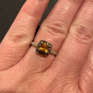 COPY - Yellow Gold, Chocolate Diamonds and Citrine